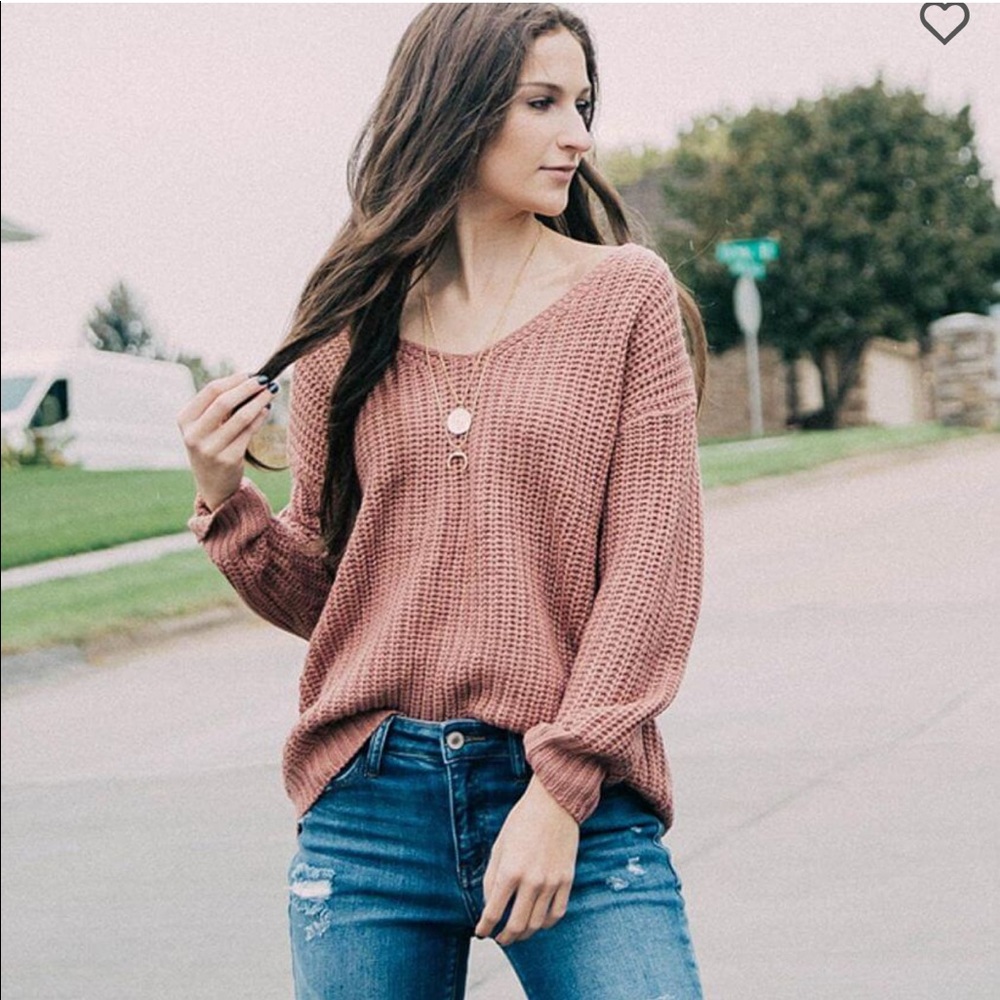 Love @ First Sight Lace-Up Back Sweater